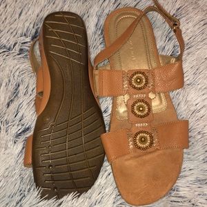 Tan Beaded Sandals